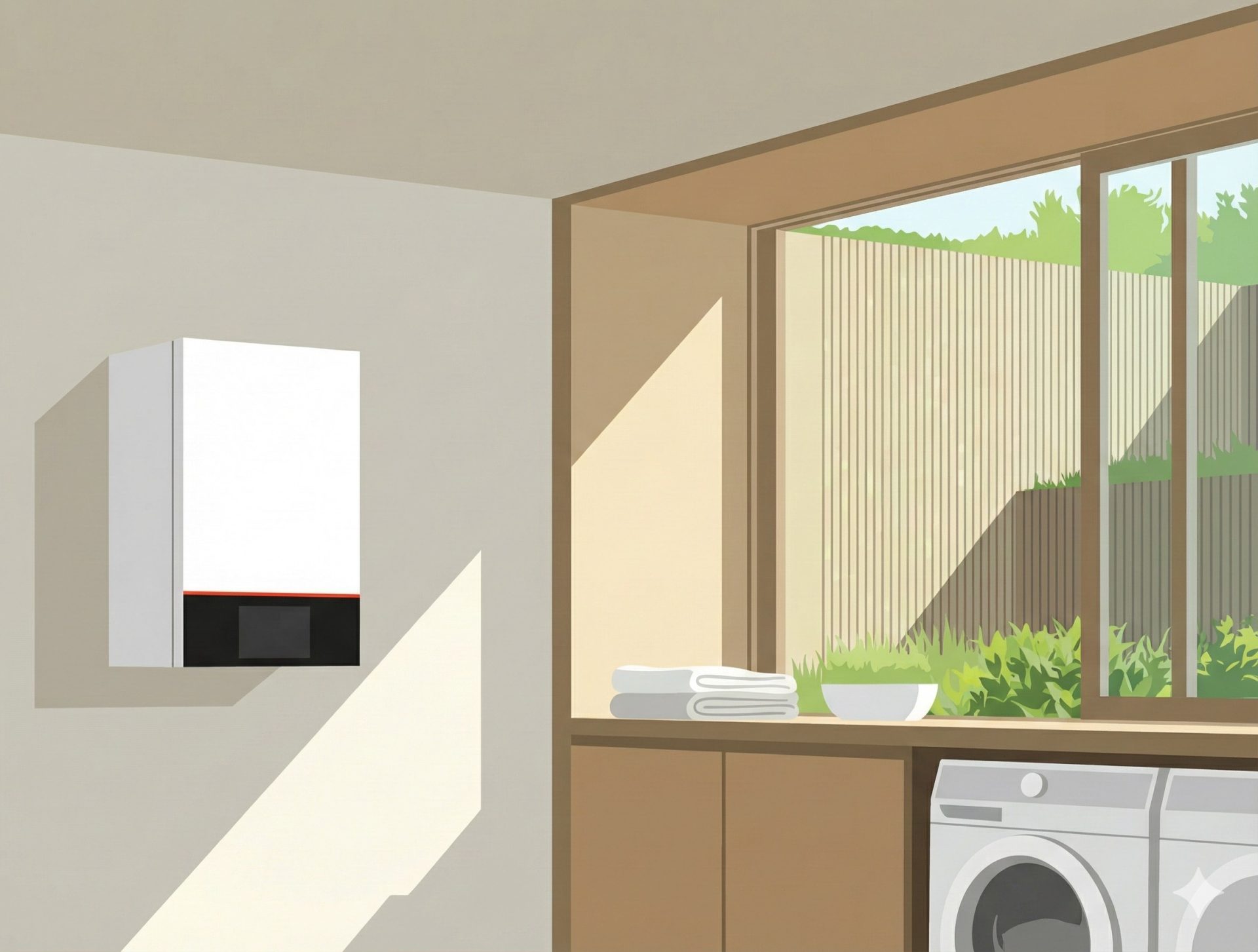 Wall-mounted boiler installation in Bedford home utility room