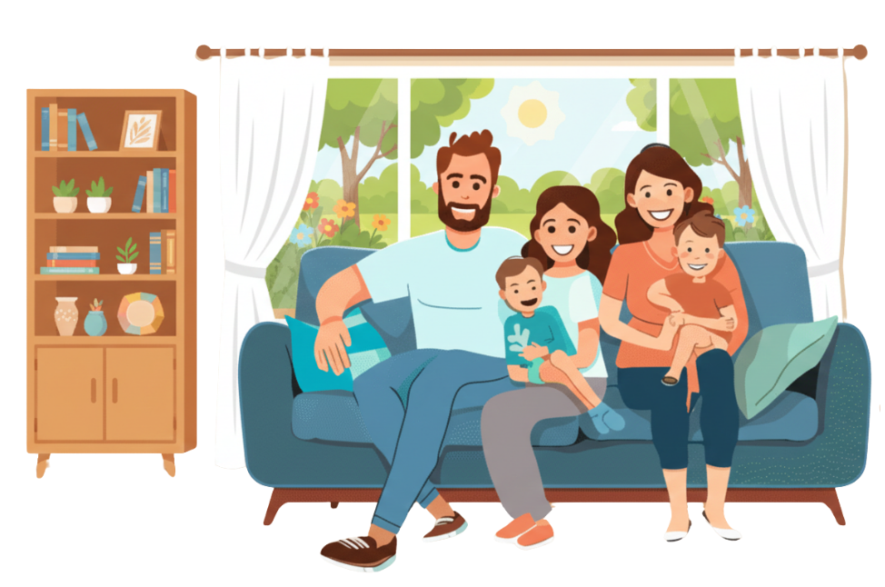 Family enjoying warm home with efficient gas boiler heating in Bedford