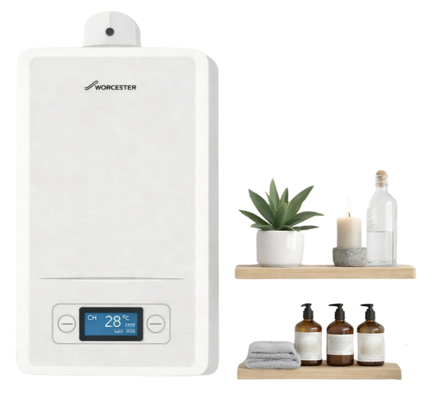 Worcester Bosch boiler providing efficient central heating and hot water in Bedford home