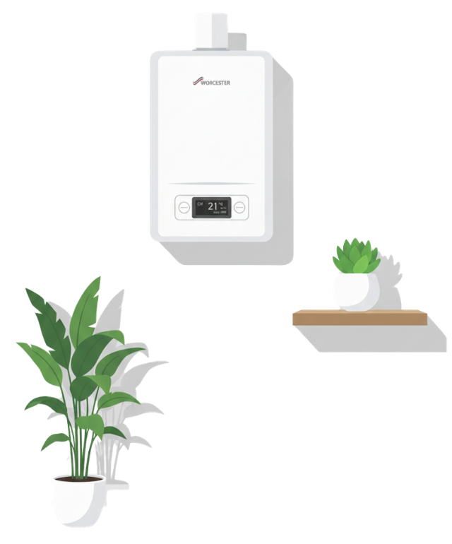 Worcester Bosch boiler installed in modern Bedford home with energy-efficient heating